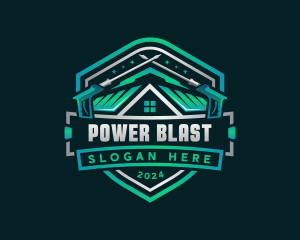 Power Washer Roofing logo design