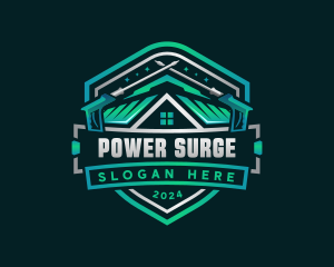 Power Washer Roofing logo design