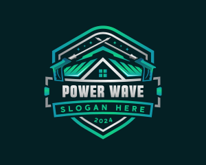 Power Washer Roofing logo design