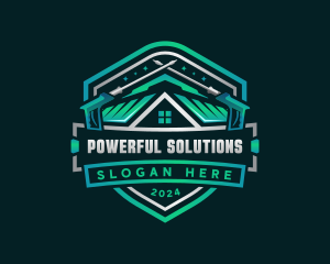 Power Washer Roofing logo design