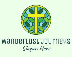 Herbal Cross Stained Glass logo