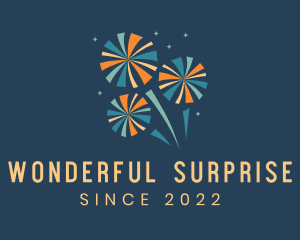 Festive Surprise  Fireworks  logo design