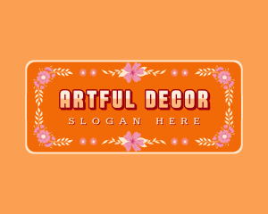 Floral Decor Signage logo design