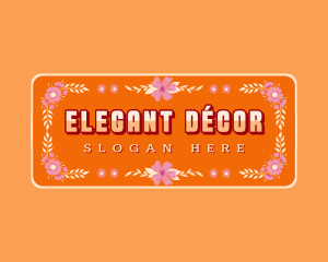 Floral Decor Signage logo design