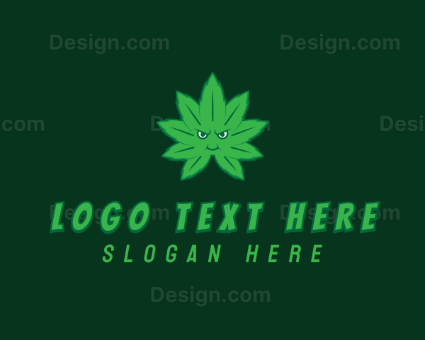 Marijuana Angry Face Logo