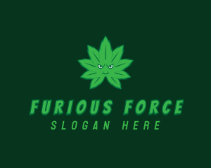 Marijuana Angry Face logo design