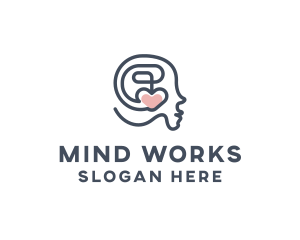 Brain Heart Psychology logo design