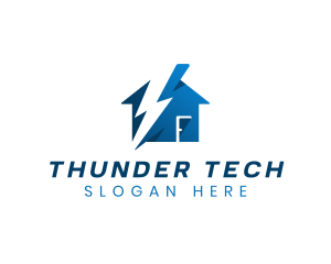 Thunder Lightning House logo design