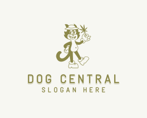 Cannabis Dog Marijuana logo design