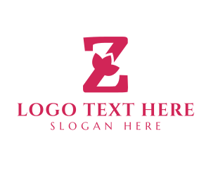 Pink Letter Z Flower logo