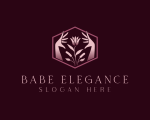 Elegant Floral Hand  logo design