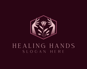 Elegant Floral Hand  logo design