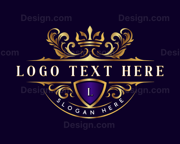 Elegant Crown Shield Boutique Logo