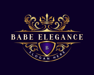 Elegant Crown Shield Boutique logo design