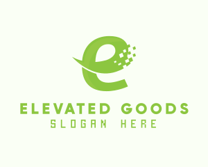 Green Digital Ecommerce Letter E logo design