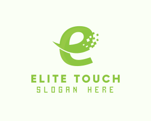 Green Digital Ecommerce Letter E logo design