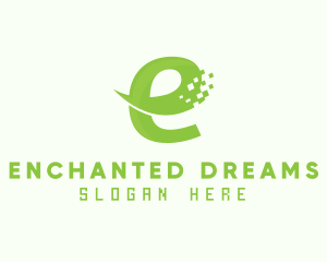 Green Digital Ecommerce Letter E logo design