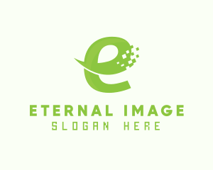 Green Digital Ecommerce Letter E logo design