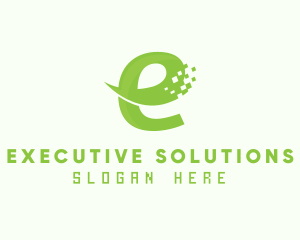 Green Digital Ecommerce Letter E logo design