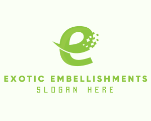 Green Digital Ecommerce Letter E logo design