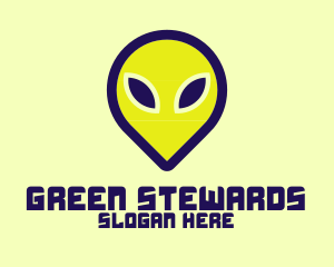 Space Alien Head logo design