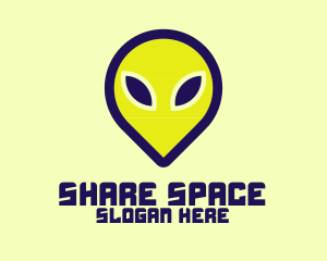 Space Alien Head logo design