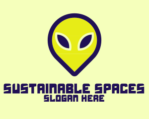 Space Alien Head logo design