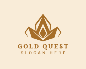 Gold Jewel Crown  logo design