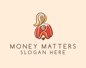 Mother Child Heart Family Logo