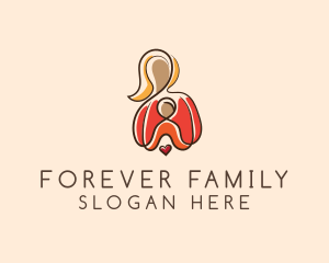 Mother Child Heart Family logo design