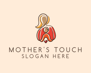 Mother Child Heart Family logo design