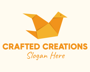 Orange Paper Crane logo design