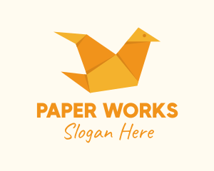 Orange Paper Crane logo design