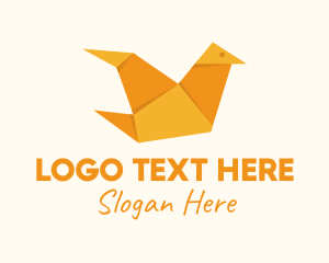 Paper - Orange Paper Crane logo design