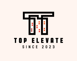 Skyscraper Tower Letter T  logo design