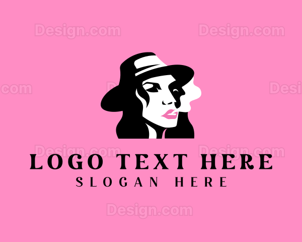 Woman Smoke Fashion Logo