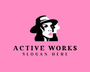 Woman Smoke Fashion Logo