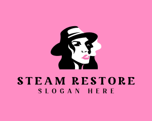 Woman Smoke Fashion Logo