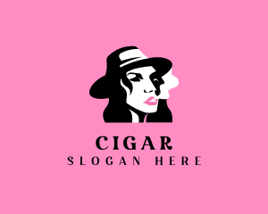 Woman Smoke Fashion logo design