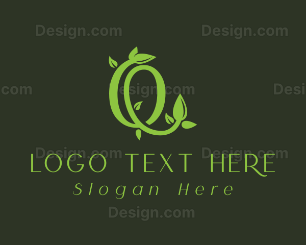 Leafy Vine Letter O Logo