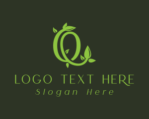 Leafy Vine Letter O Logo