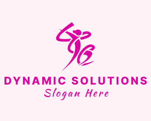 Pink Ribbon Gymnast  logo design