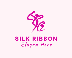 Pink Ribbon Gymnast  logo design