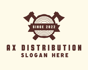 Wood Lumber Axe logo design