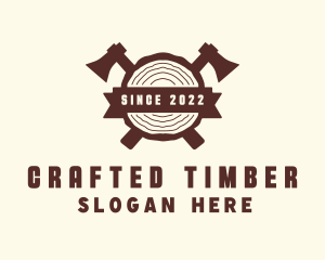 Wood Lumber Axe logo design