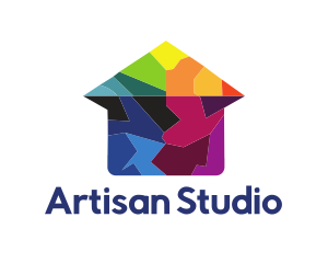 Colorful House Puzzle logo design