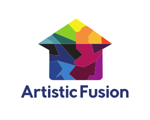 Colorful House Puzzle logo design