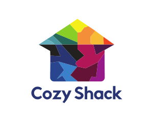 Colorful House Puzzle logo design