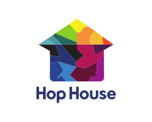 Colorful House Puzzle logo design