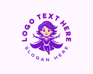 Comic Superhero Woman Logo